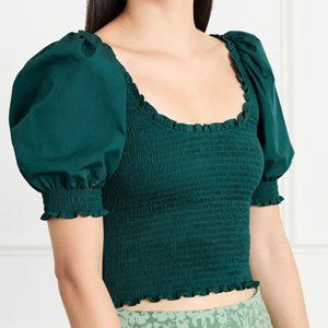 Hill House Aiko Nap Top Size Medium Deep Warm Teal Green
